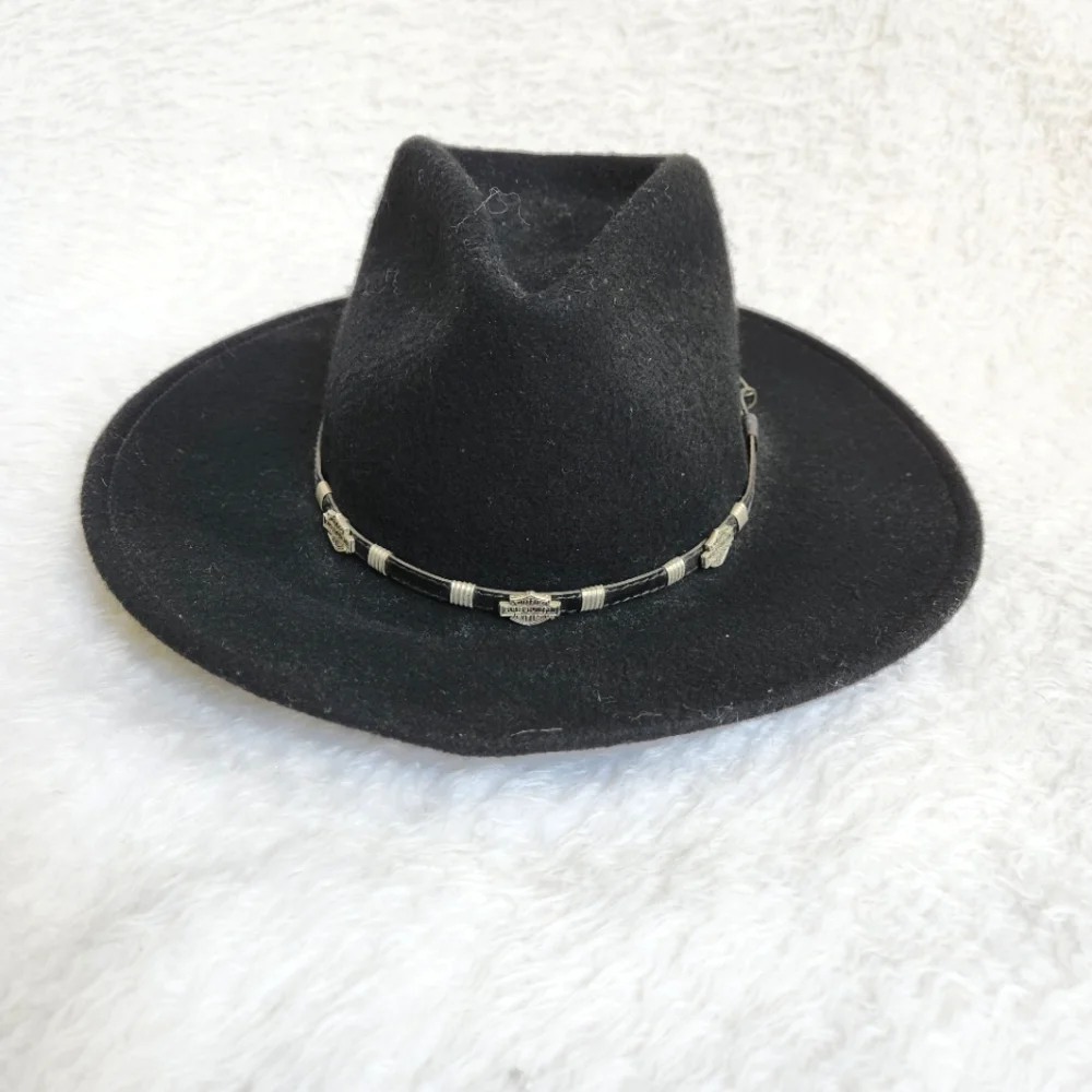 Harley-Davidson Mens Womens Wool Pinch Crease Hat - Picture 5 of 7